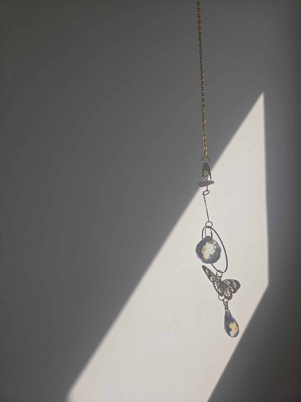 Delicate Gold Butterfly Crystal Pendant - Women Jewelry